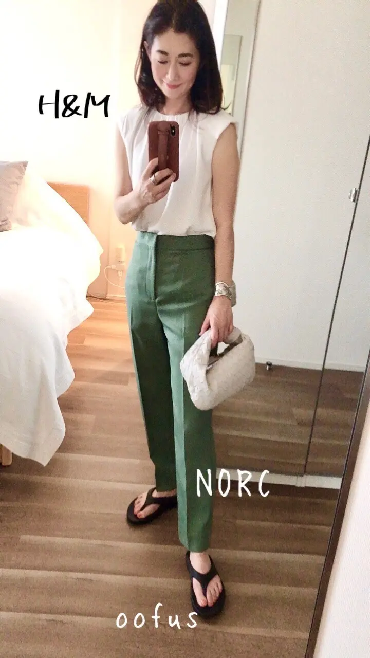 夏のプチプラ、ブルーグリーン系コーデ5日の画像_4