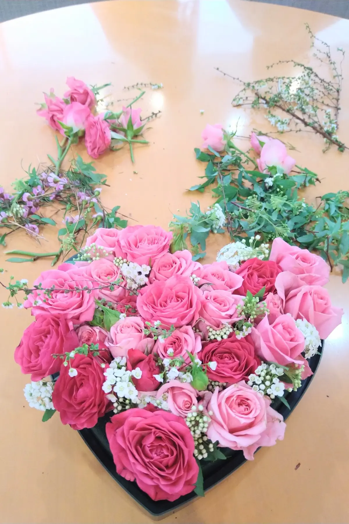 バレンタインのフラワーアレンジメント