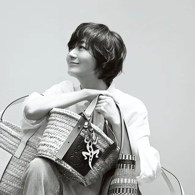 上質なハズしロエベ　かごバッグ