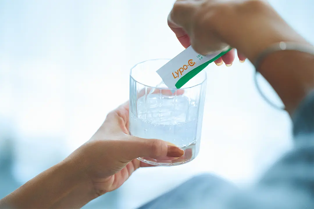 リポCを飲む写真