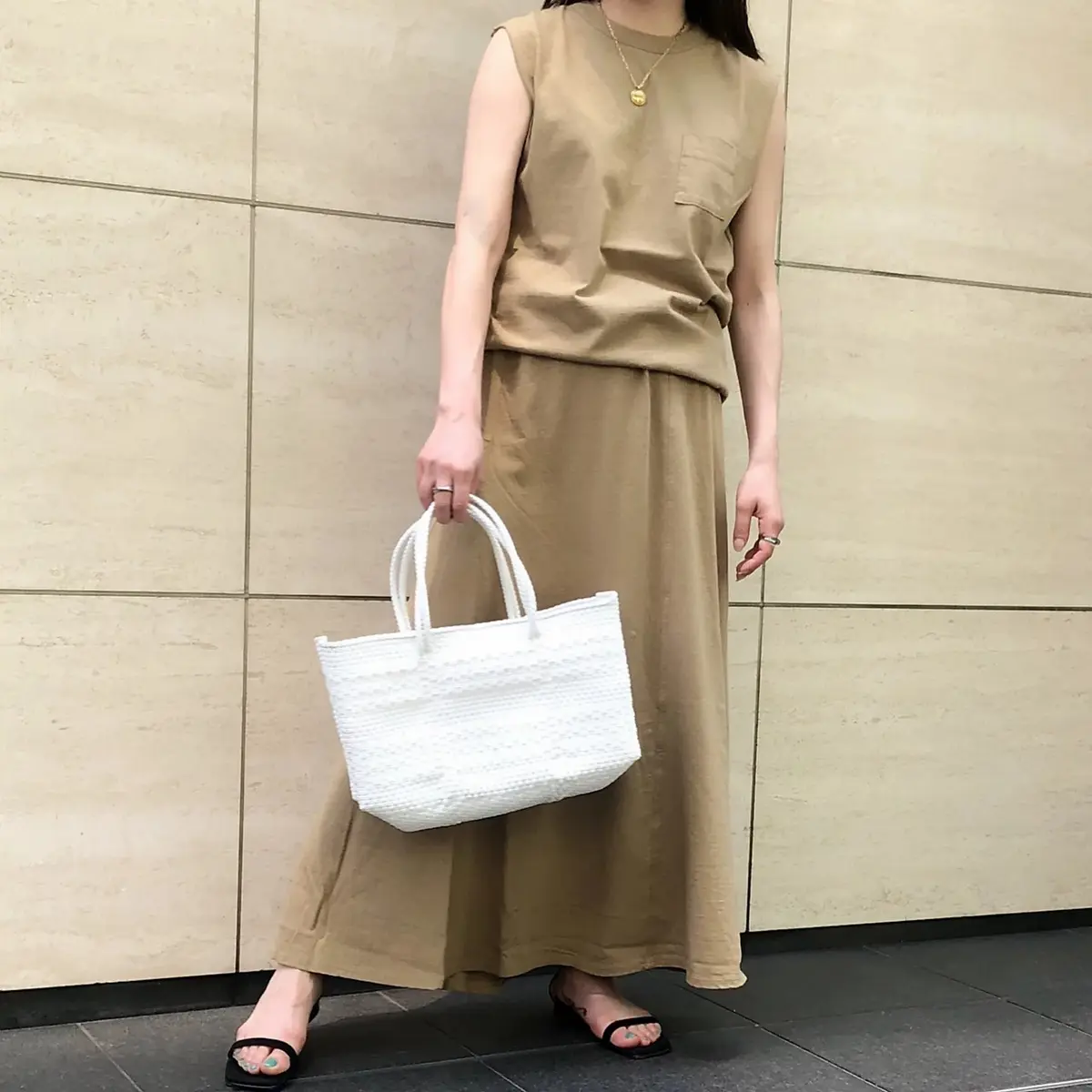 Lachement バック切り替えマキシスカート