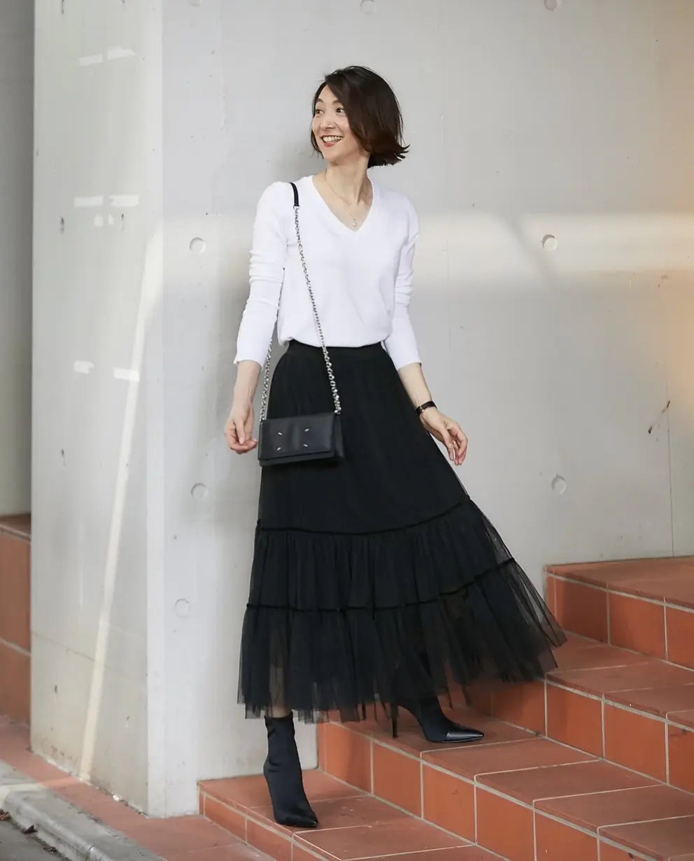 ZARA★Ｖネックニット白黒買いの画像_2