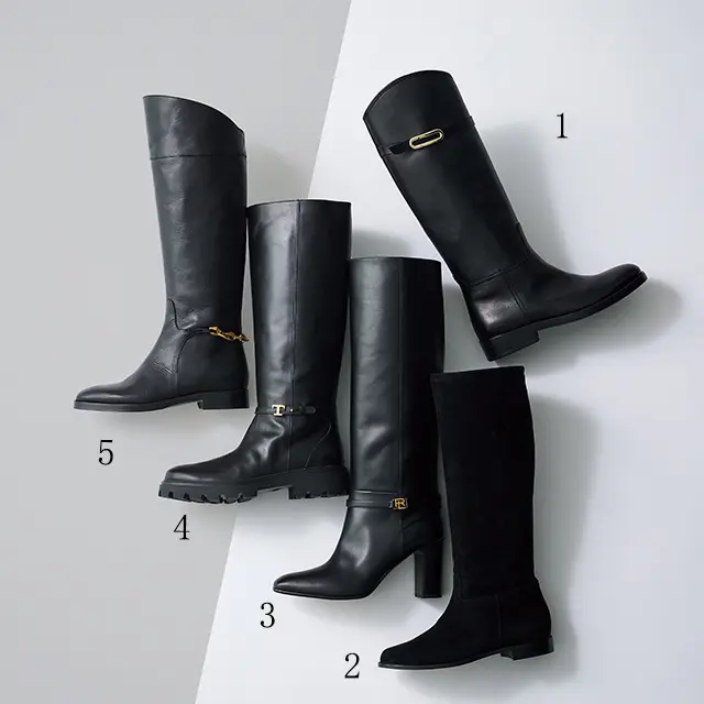 黒のロングブーツ