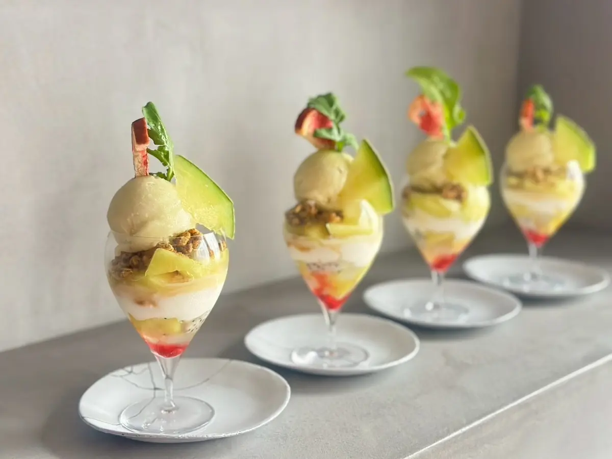 アサコイワヤナギ　アサコイワヤナギパフェ　メロンパフェ