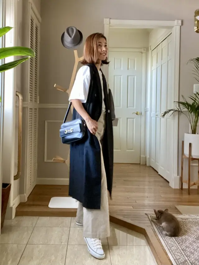 ジレのオンオフ着回しコーデの画像_5