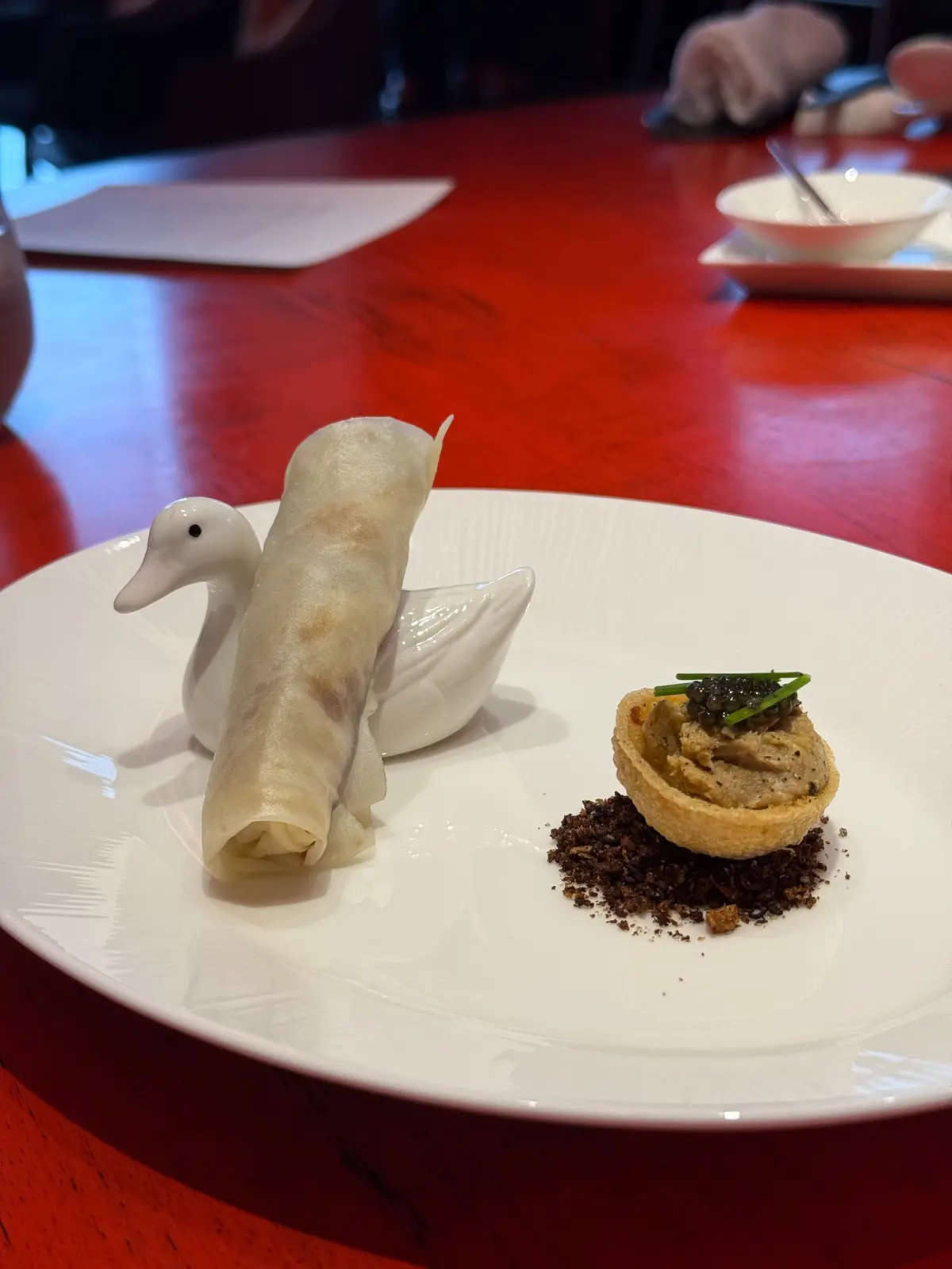 麻布台ヒルズ　ホテル「ジャヌ東京」虎景軒（フージン）　料理写真　北京ダック