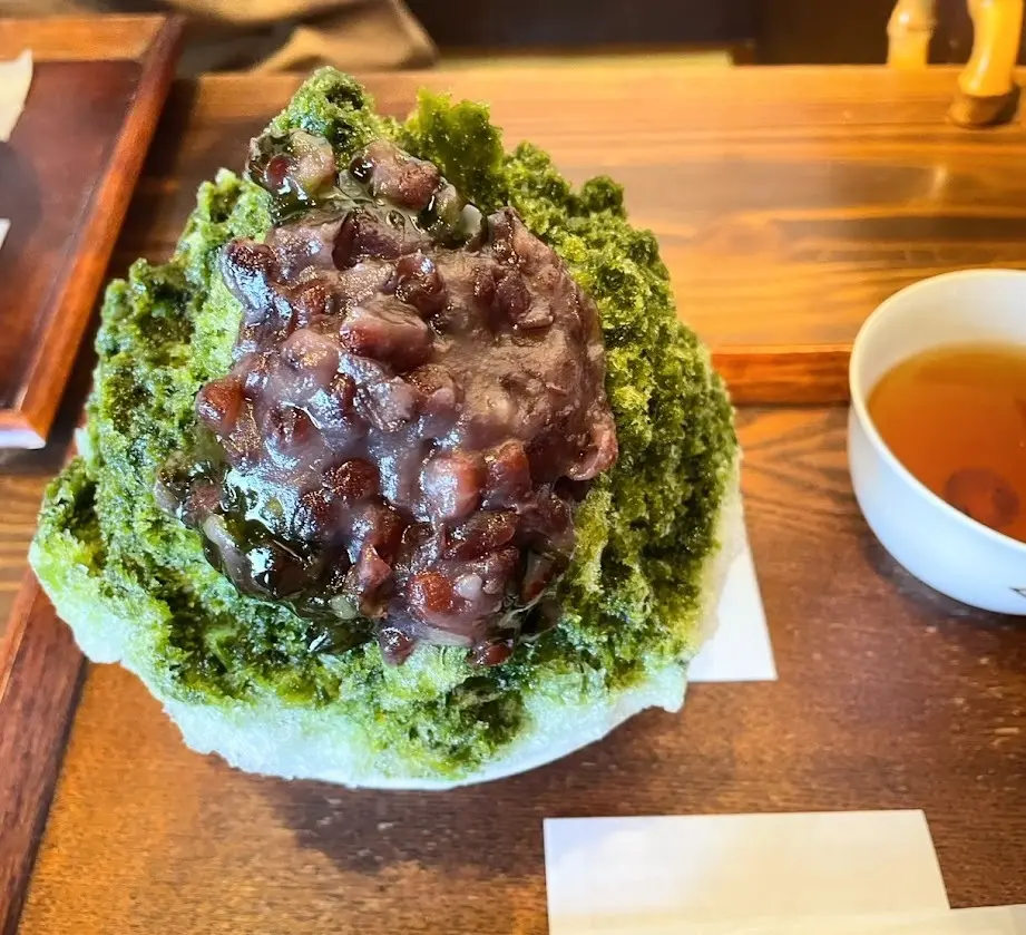 定番　抹茶かき氷　叶匠寿庵石山寺店