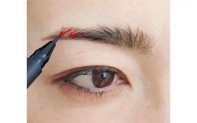 目のカーブに合わせてガイドを下めに描く