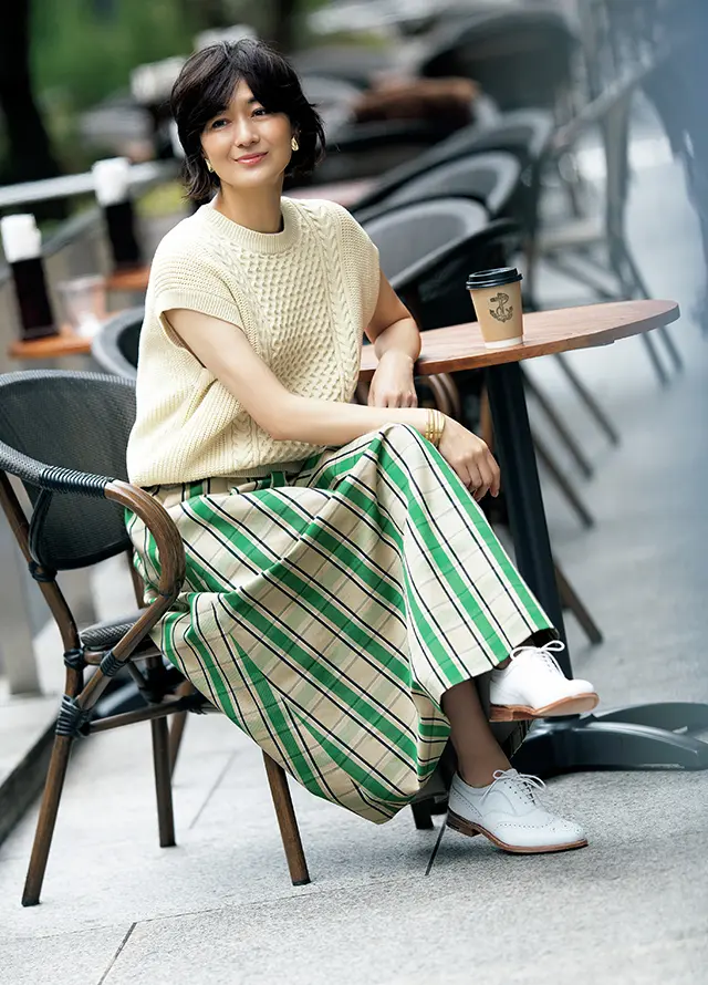 【Fresh check】ツヤのある素材感で魅せるチェックのスカートで日常にドラマを