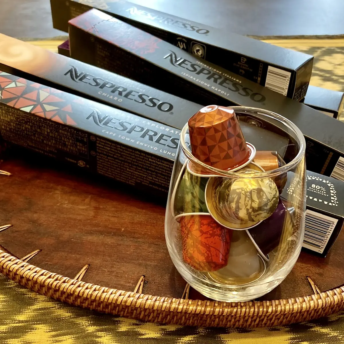 Nespressoの色々な種類のコーヒーカプセル