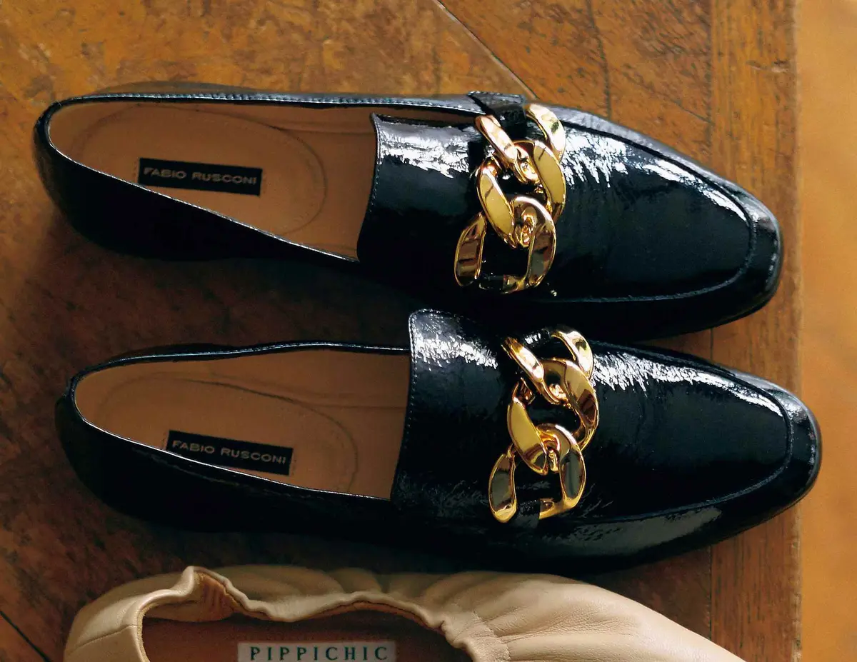 FABIO RUSCONI エナメルスリッポン