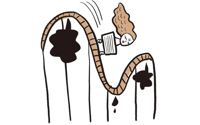 【ジェットコースター型】（周期も量も毎回まちまち）