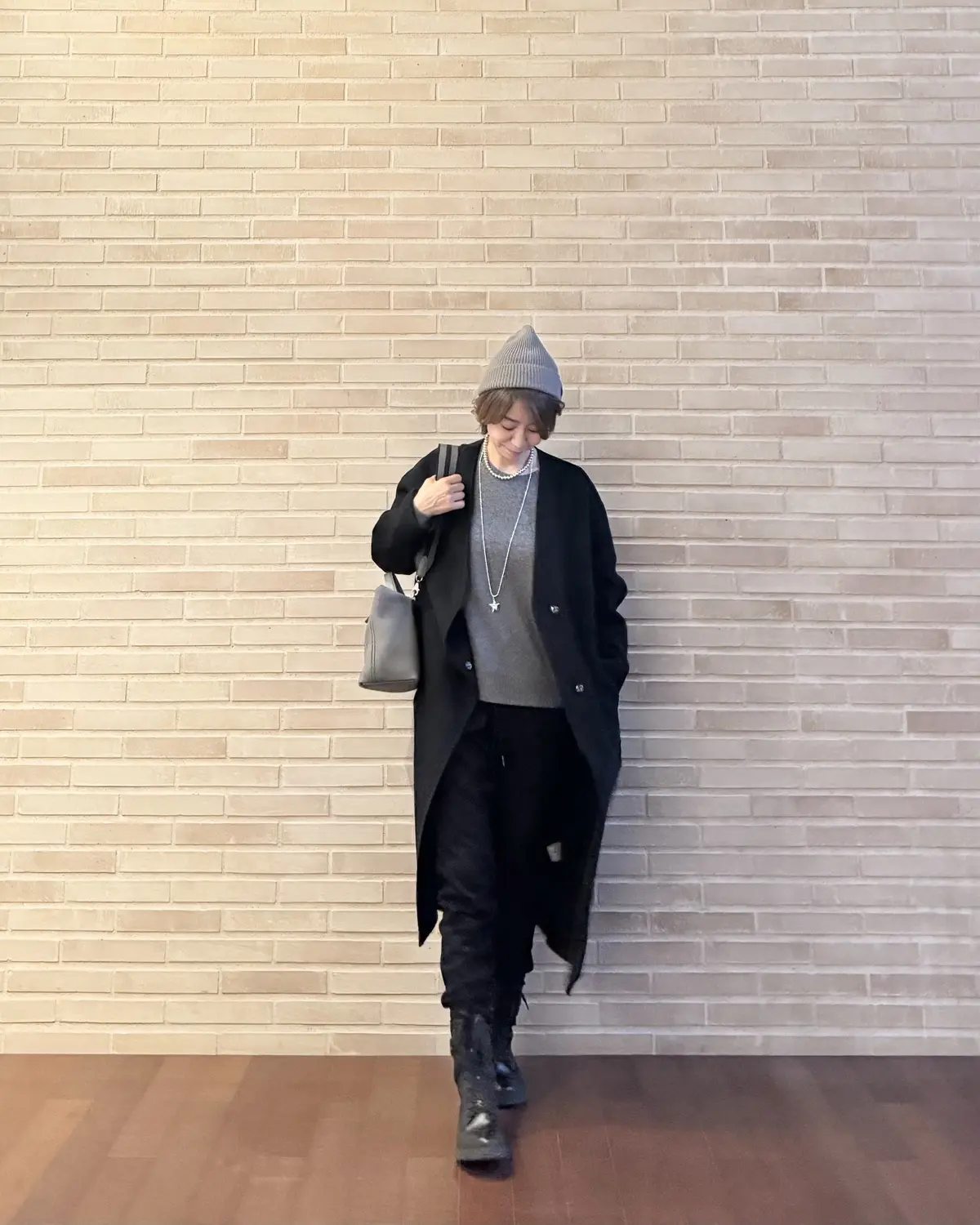 ユニクロ暖パンコーデ🖤ブラックの画像_1