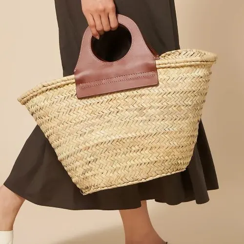 HEREU 【Cabas】レザーハンドルBIGかごバッグ ￥41,800