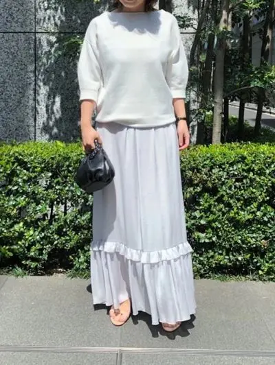 徳原文子×eclat フリルスカート ￥22,000