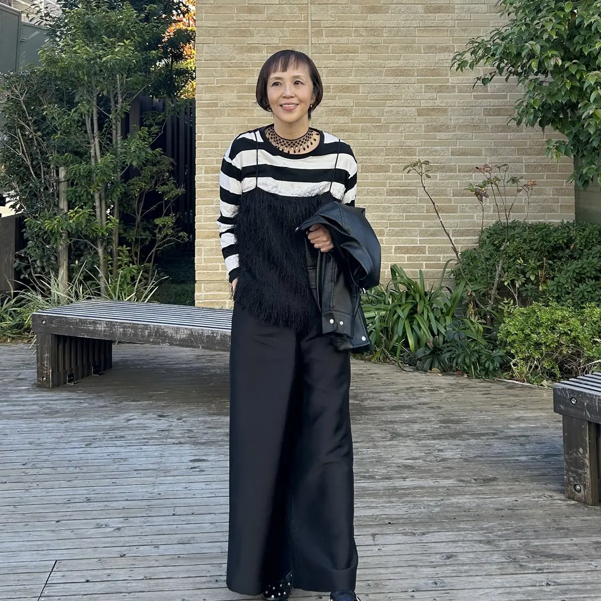 黒レザー✖️ボーダーは相性がいい 大好きの画像_7