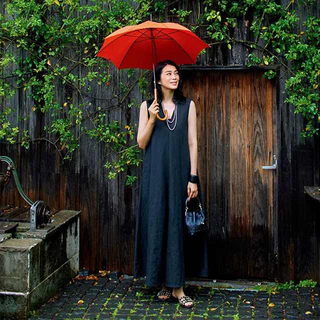 高原のオーベルジュへ。 　突然の雨も、お気に入りの ワンピースで気分は上々