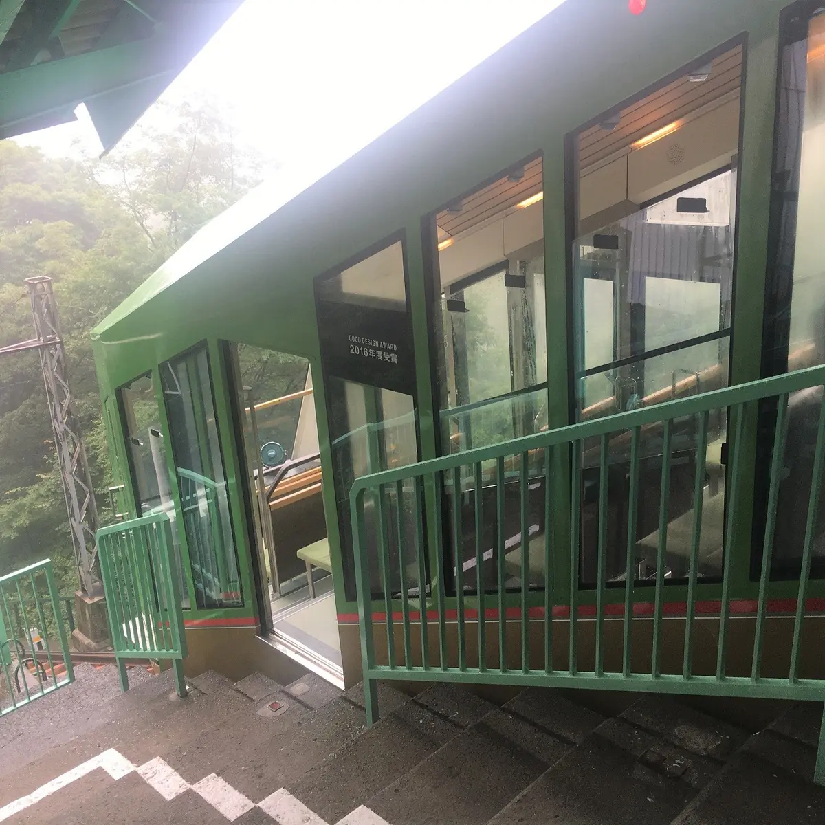 ケーブルカーでもこのくらいの斜度