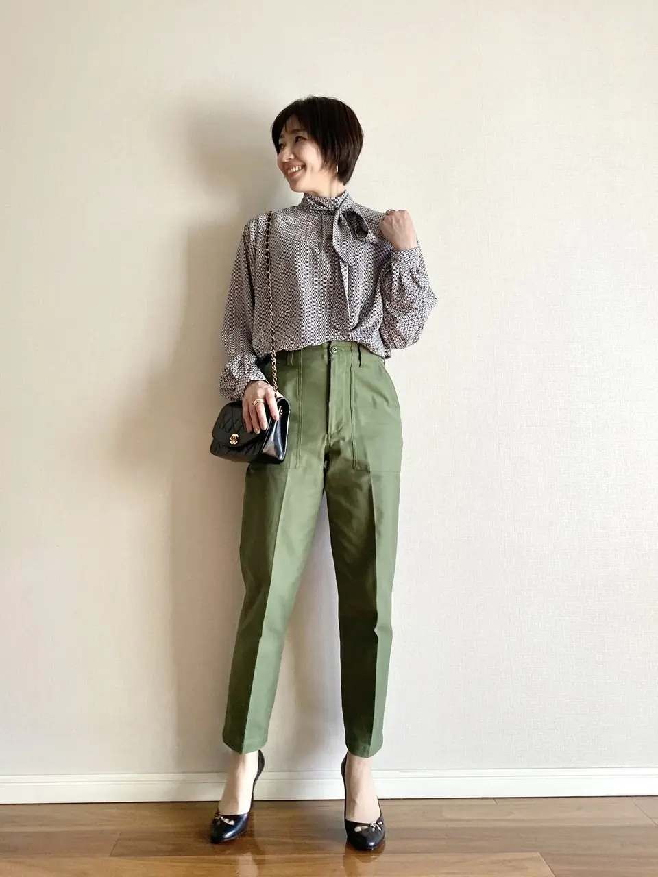 SOÉJUボウタイブラウスコーデ①