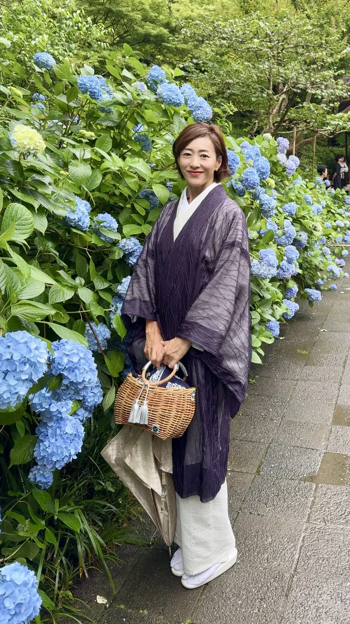 紫陽花の季節、自分で仕立てたお着物で古都の画像_5