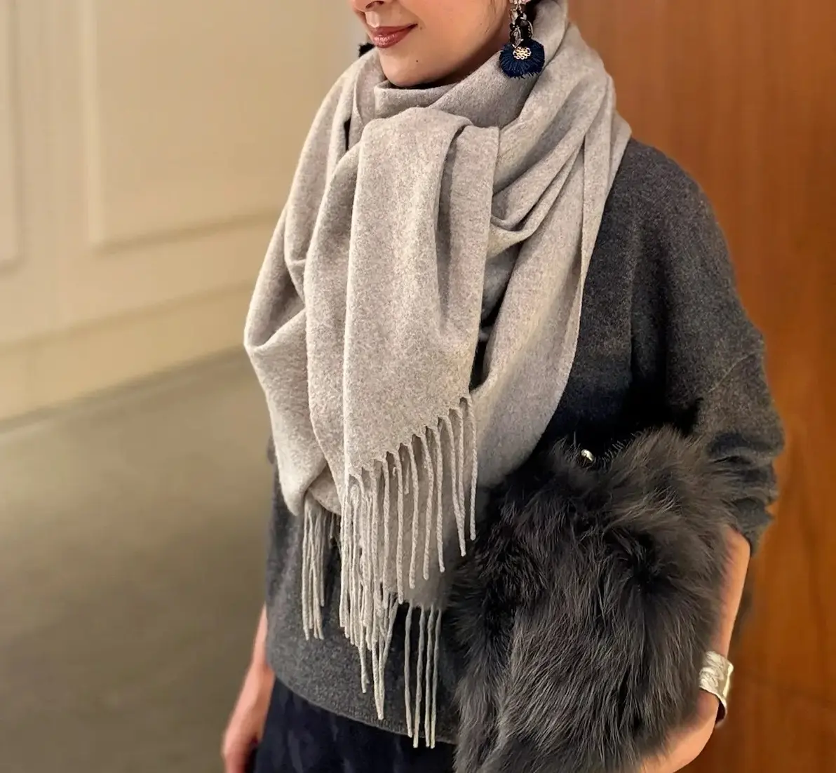 冬コーデ　ストール　ヘアスタイル　アレンジ　　松ヶ崎由紀子　華組