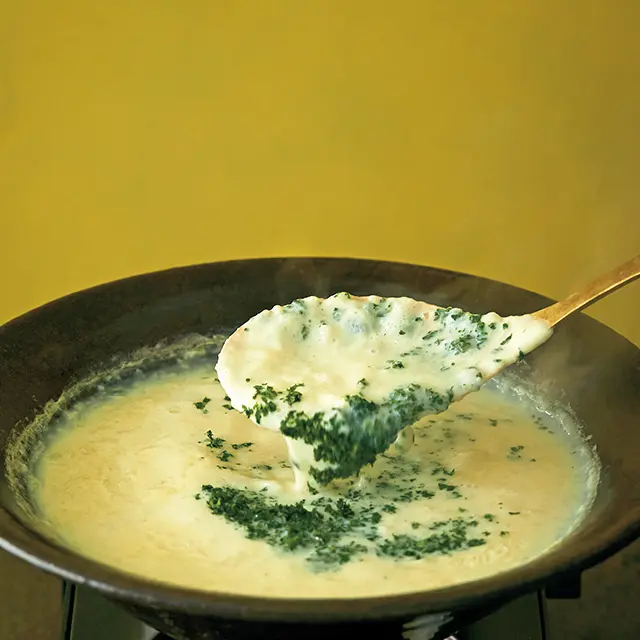 しょうがと長いもの 豆乳鍋