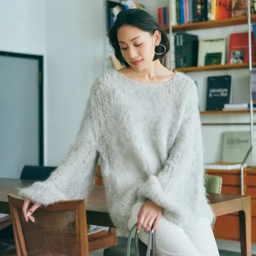 HAKUJI バルーンスリーブモヘアニット ￥39,000+税