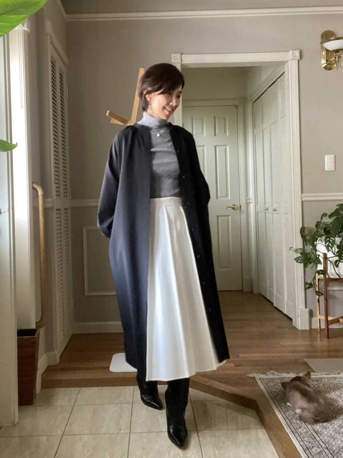 E by eclat バンドカラーワンピの画像_6