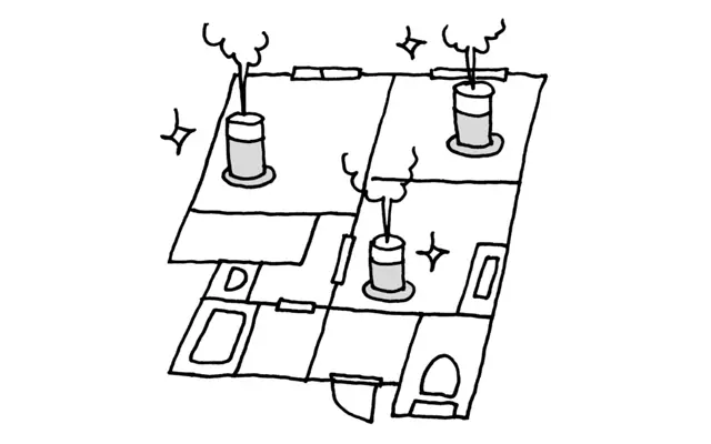 加湿器の選び方の各部屋に置きたいのイラスト
