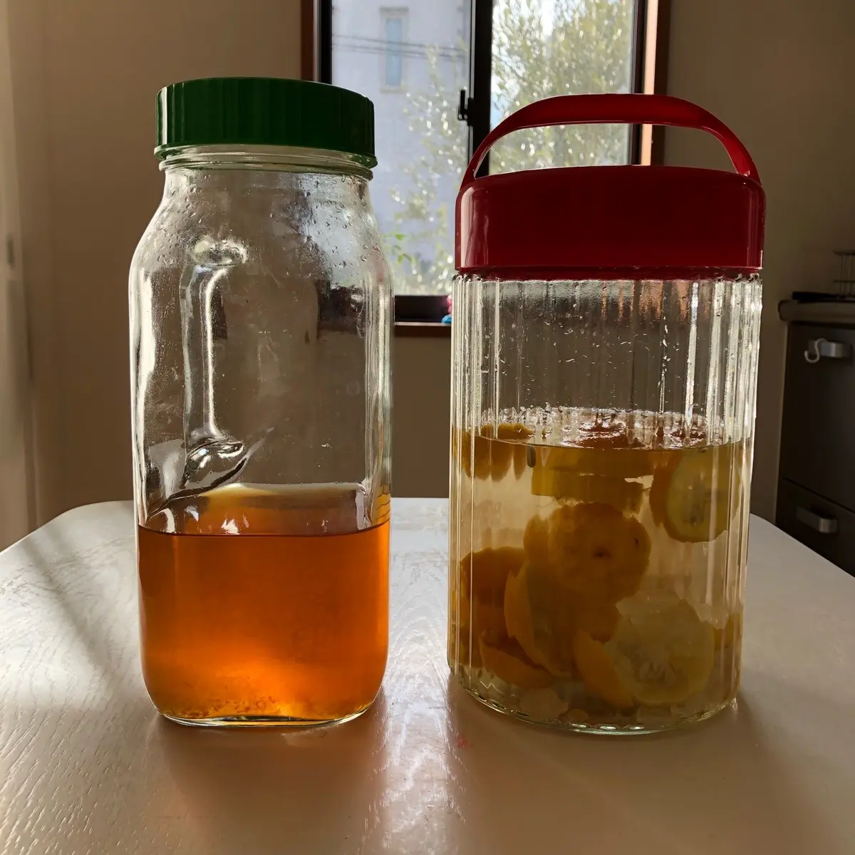 ゆず酒　昨年のものと今年のもの