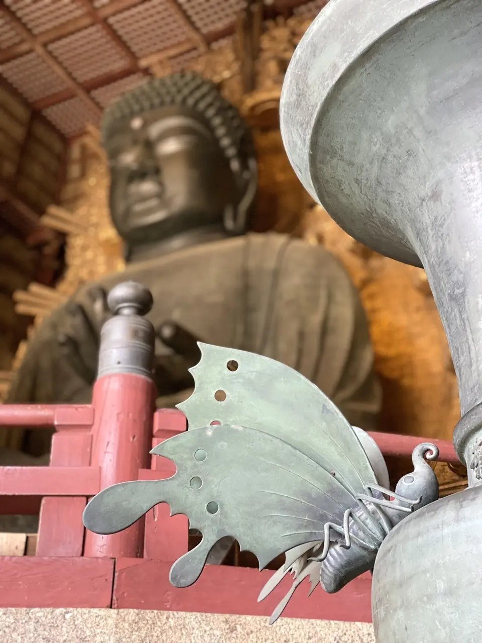 大仏と蝶々