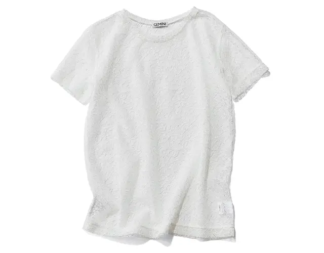 ゲミニーの白レースTシャツ