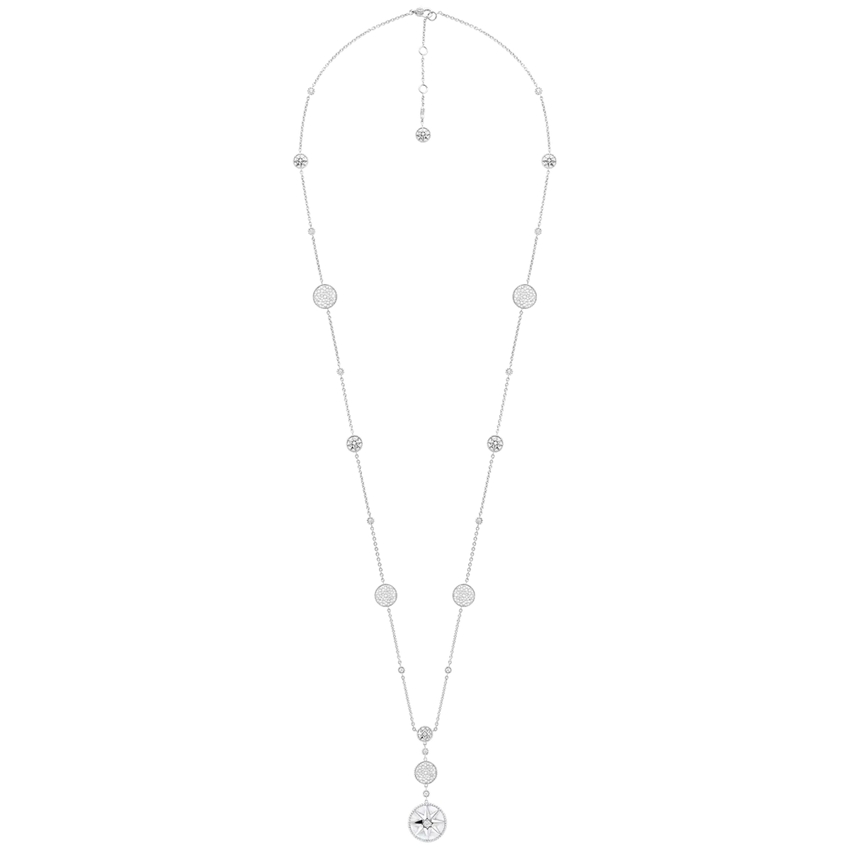 DIOR「ローズ デ ヴァン」ネックレス ホワイトゴールド