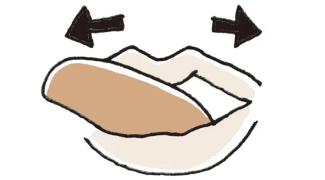舌を左右に動かす。左右3セット。