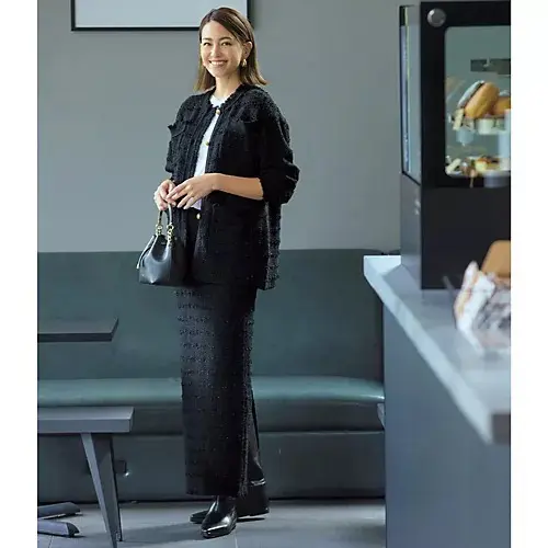 Whim Gazette×eclat 【徳原文子さん別注】 金ボタンニットジャケット ￥35,200