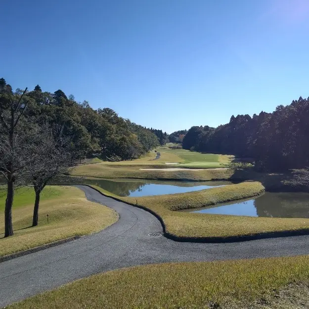 真っ青な空、フェアウェイやグリーン、木々の緑。コントラストが素晴らしい