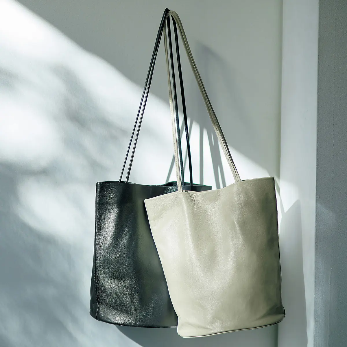 MODERN WEAVING ラムレザートート