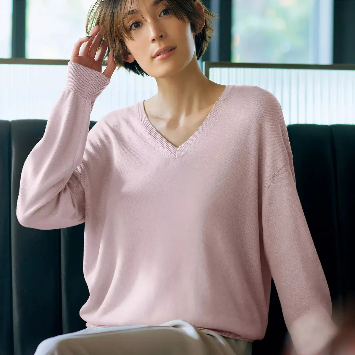 SLOANE×éclat 前後2WAYウール混ニット