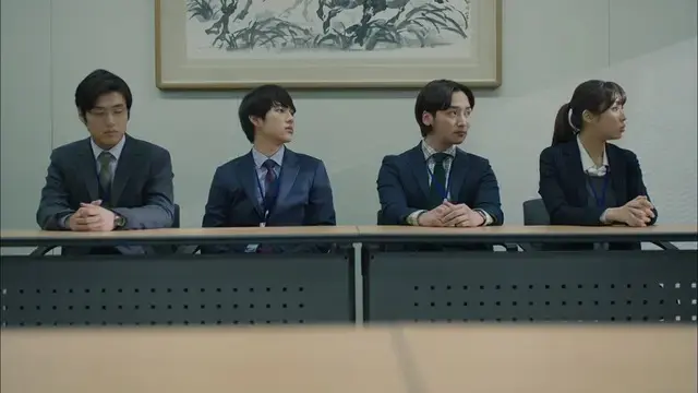 新入社員4人組。左からカン・ハヌル、イム・シワン、ピョン・ヨハン、カン・ソラ。ⓒCJ E&M Corporation,all rights reserved.