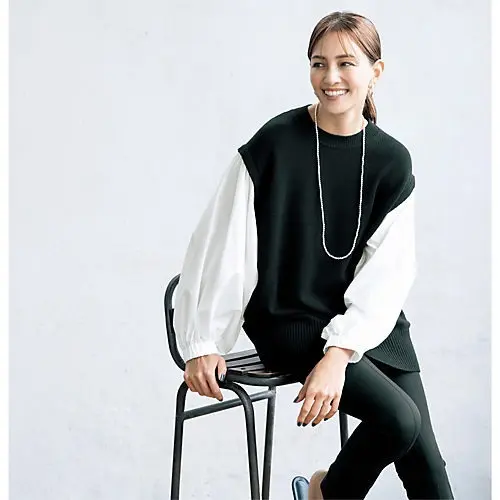 ESSEN.LAUTREAMONT×eclat ニットドッキングブラウス ￥37,400