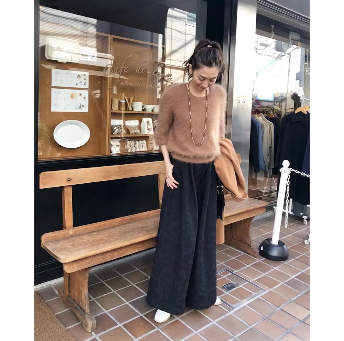 浮き立つ柄のワイドパンツ黒コーデ❤︎の画像_5