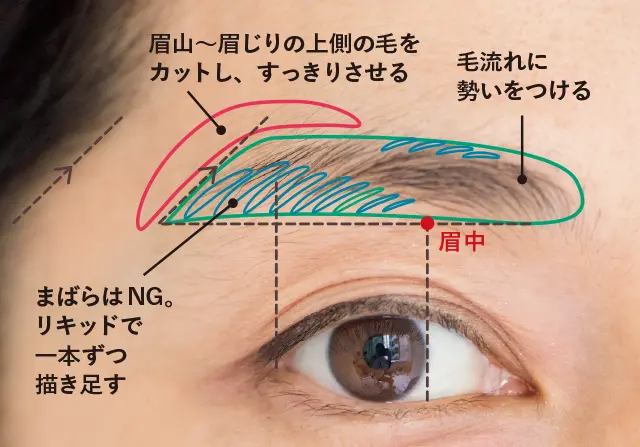 上品な華やぎ眉のPoint&設計図