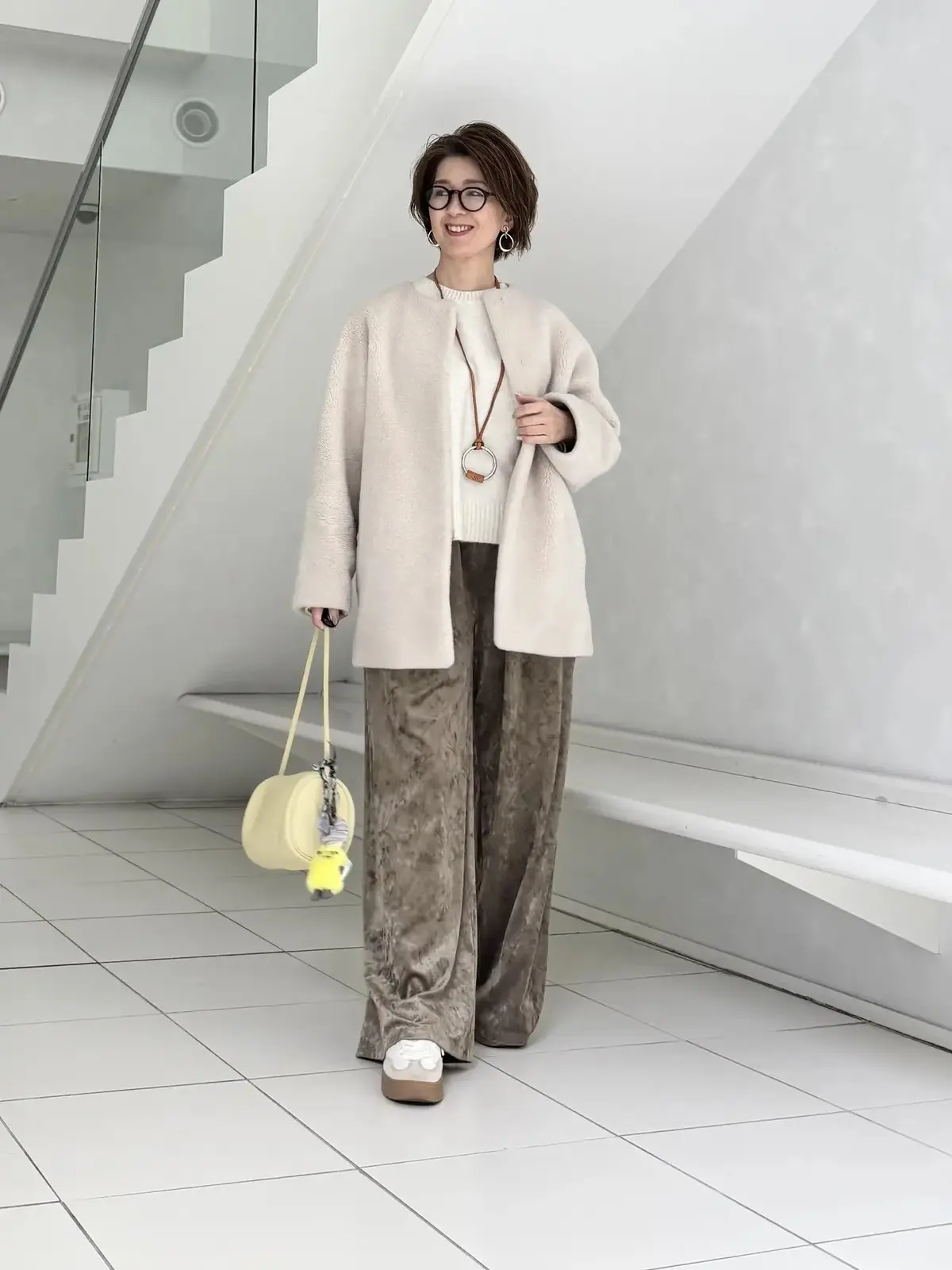 ユニクロ スフレヤーンニット 40代 50代 エクラ華組 根本有加里さん