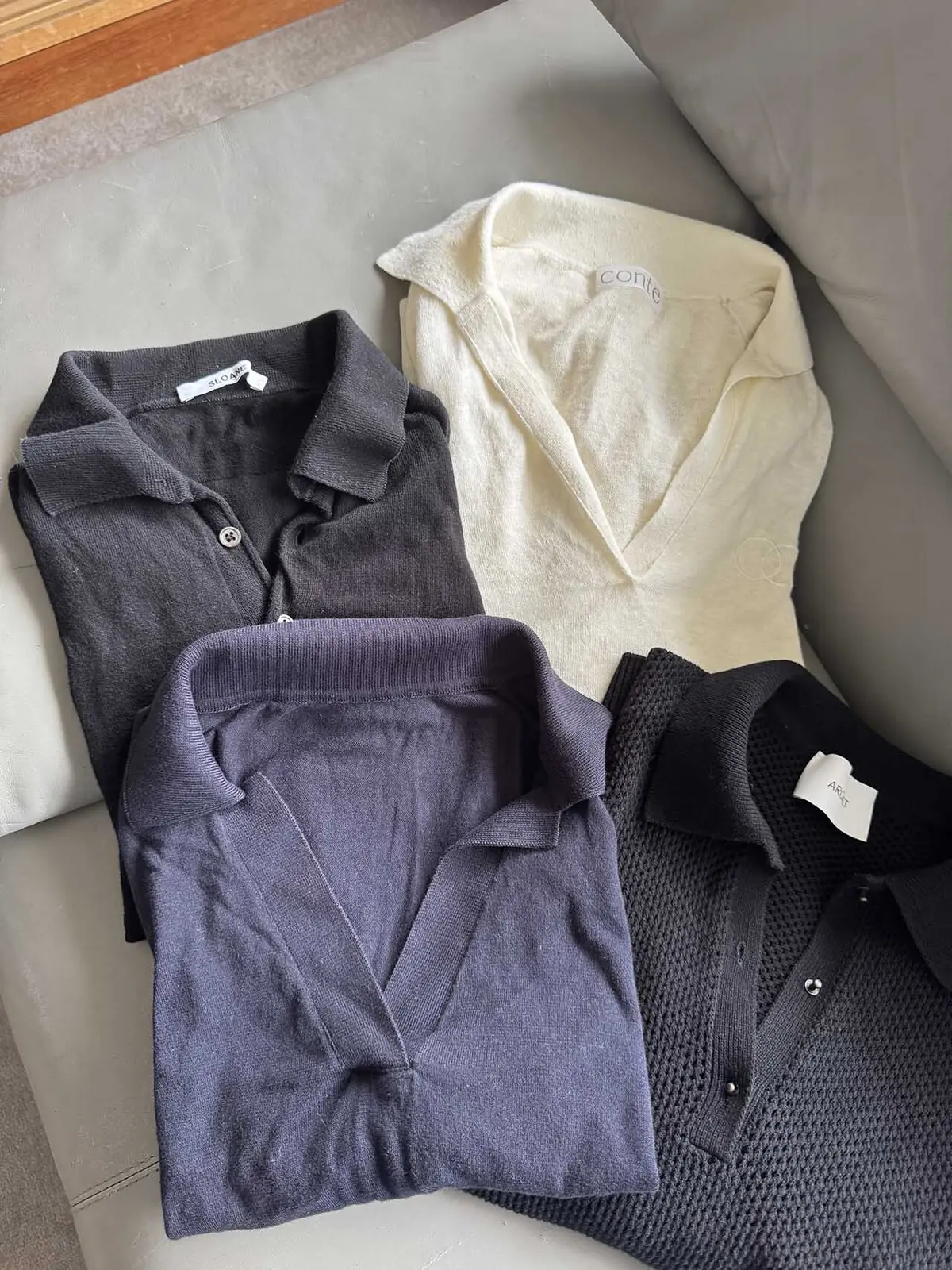 右上から時計回りに、CONTE（長袖）、ARGIET、ジョンスメドレー、そして、スローン。