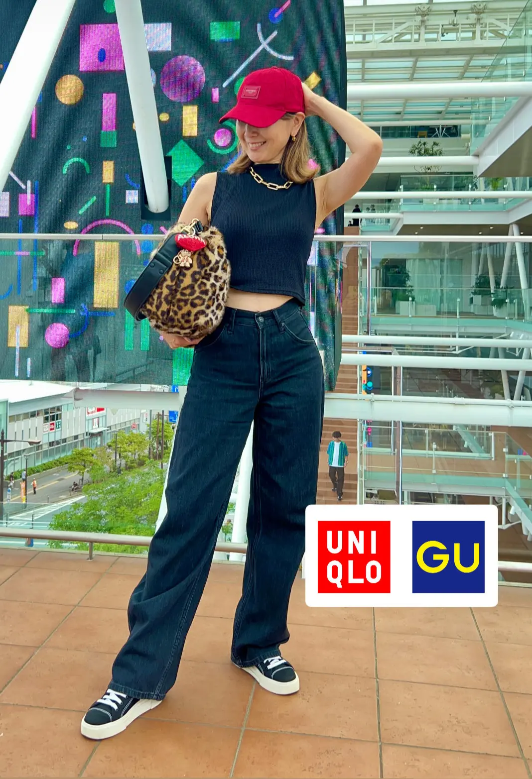 ユニクロxGU  ファー小物と赤を差し色の画像_1