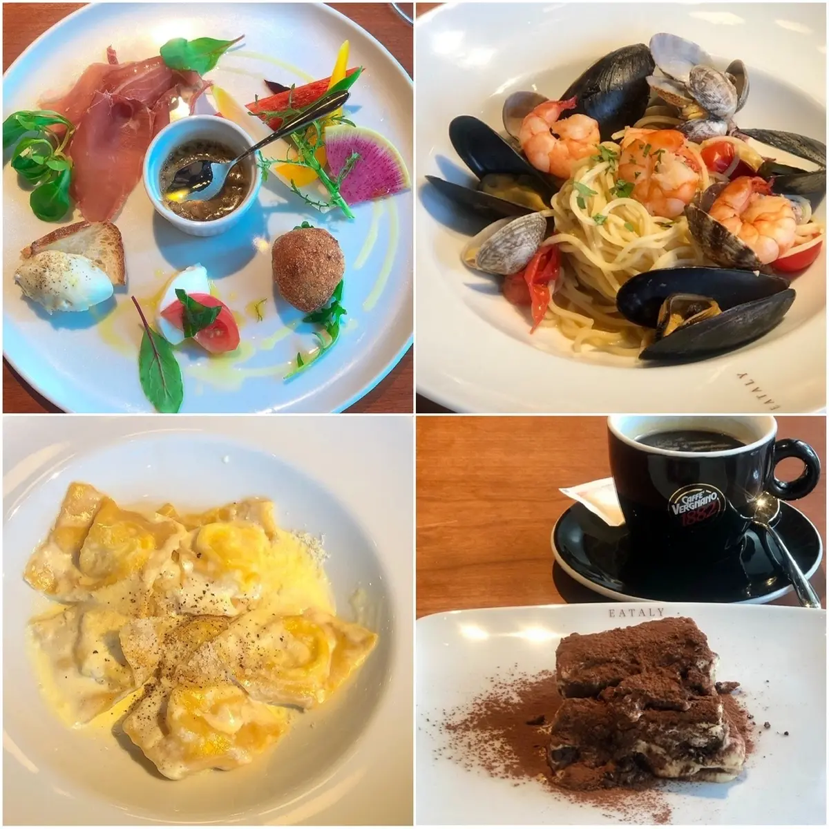 前菜　パスタ　デザート　コーヒー　