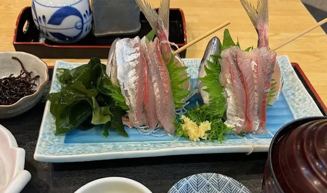 熱海　温泉　旅行　ブラミンク　海　熱海グルメ　熱海土産　ランチ　アジ　刺身定食