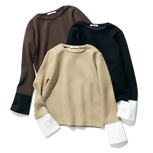 SLOANE×eclat 【宮崎桃代さん別注】カフスつきダンボールプルオーバー ￥22,000