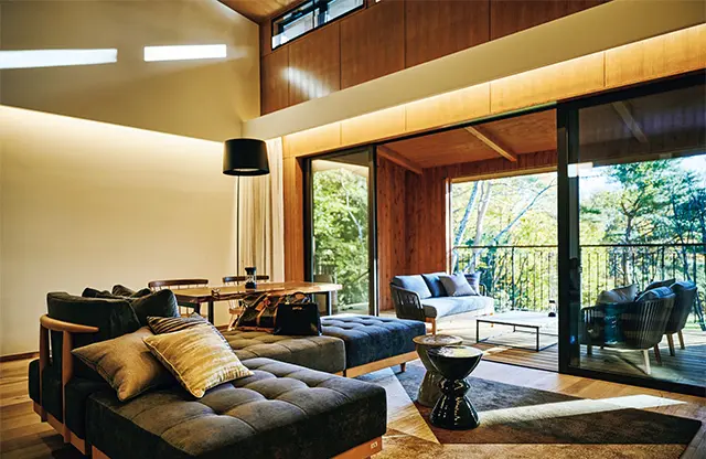 ヴィラスイートのリ ビング。