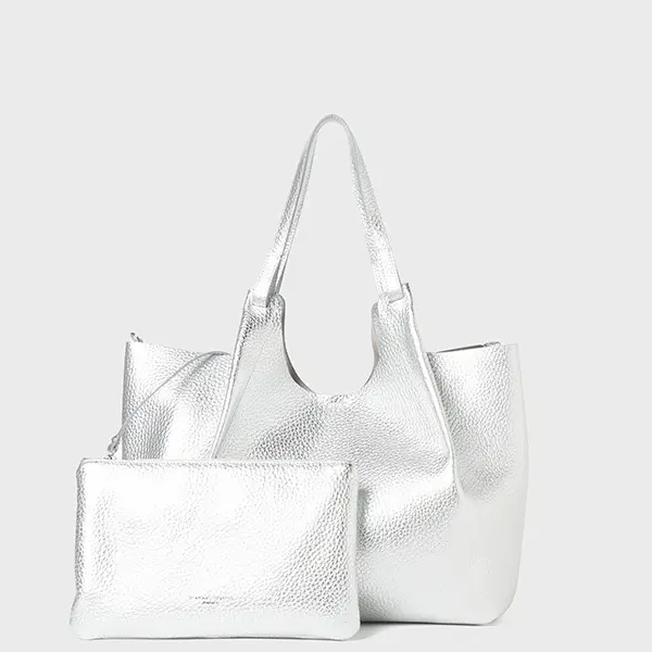 GIANNI CHIARINI バッグ「DUA M」シルバー　セットのポーチつき